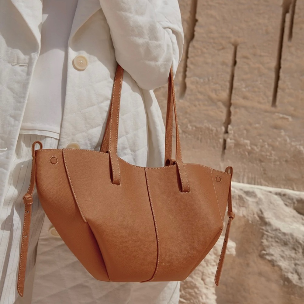 AUTHENTIC Polene Cyme Mini - Camel Textured Leather